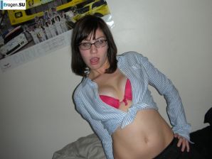 wearing glasses but no panties. Thumb 5