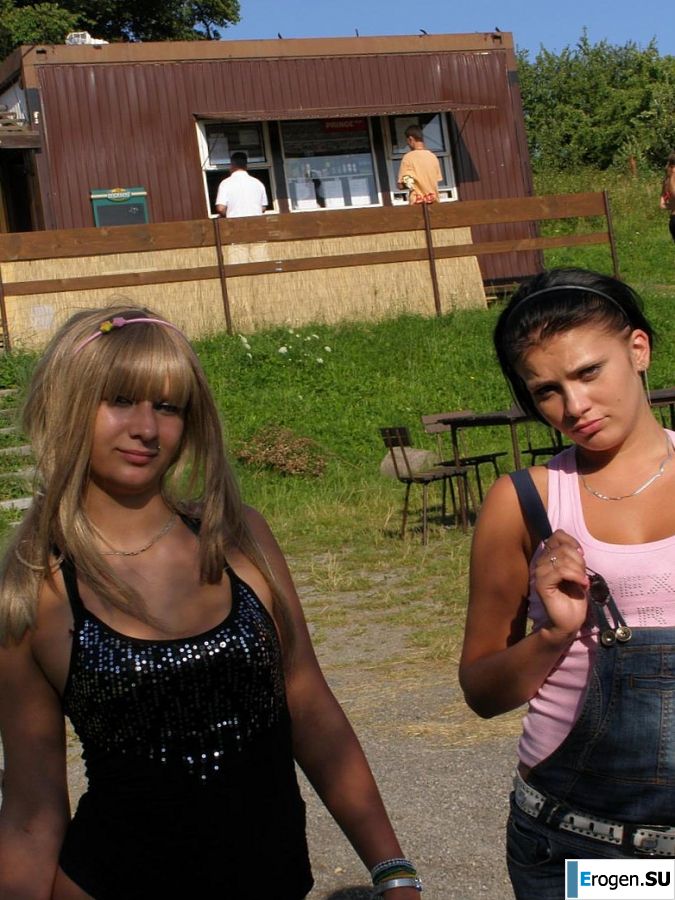 two girlfriends without bras by the river. Part 2. Slide 45