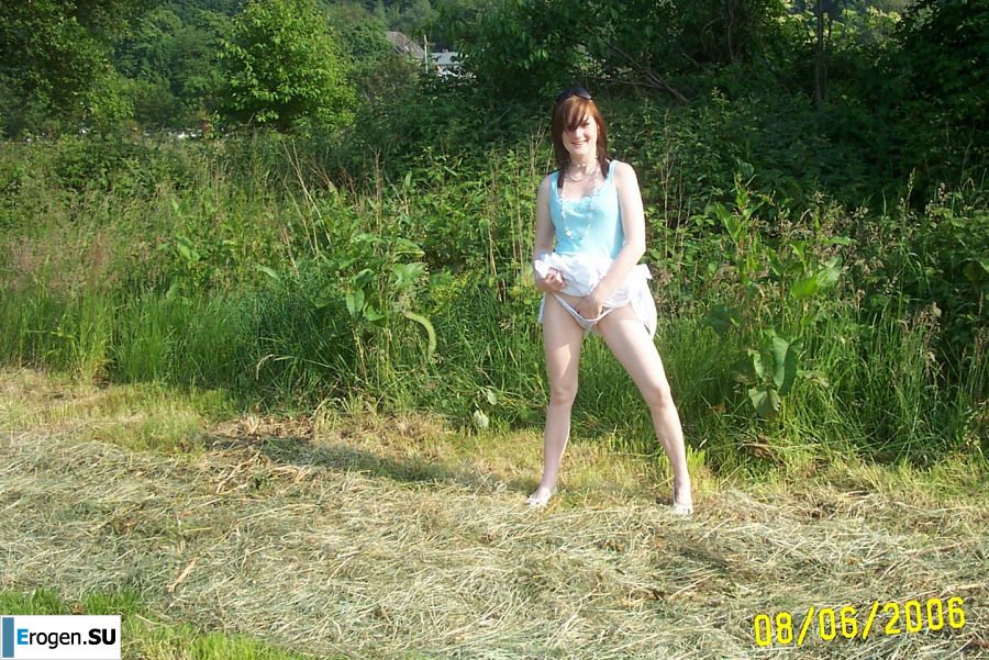 Student took off her panties and showed her wet labia. Slide 4